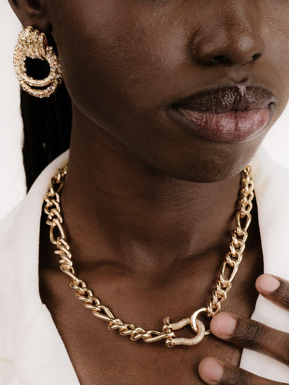 Cuffed Love Chain Link Necklace - Flying Tomato - Necklaces - Ettika