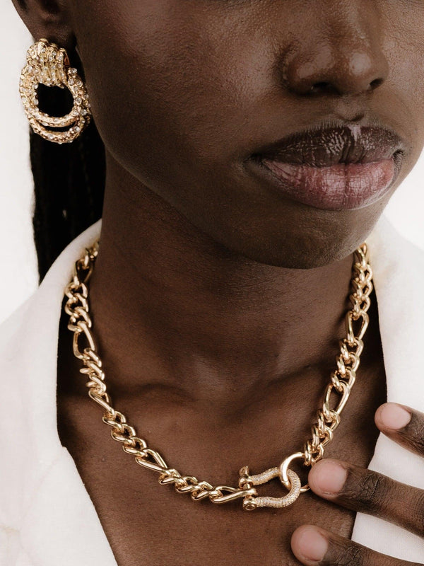 Cuffed Love Chain Link Necklace - Flying Tomato - Necklaces - Ettika