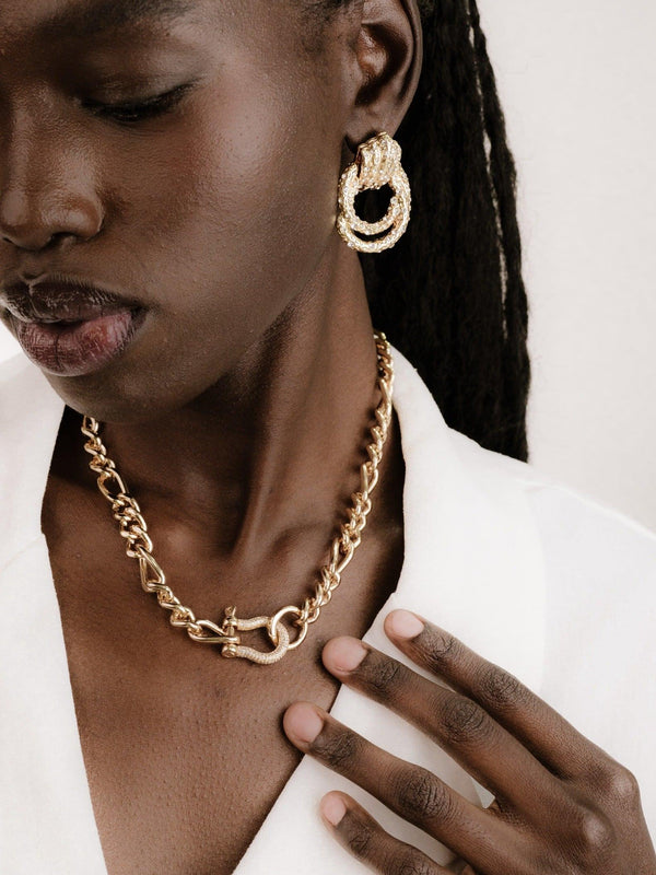 Cuffed Love Chain Link Necklace - Flying Tomato - Necklaces - Ettika