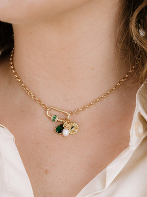 Green Queen Crystal Charm Necklace - Flying Tomato - Necklaces - Ettika