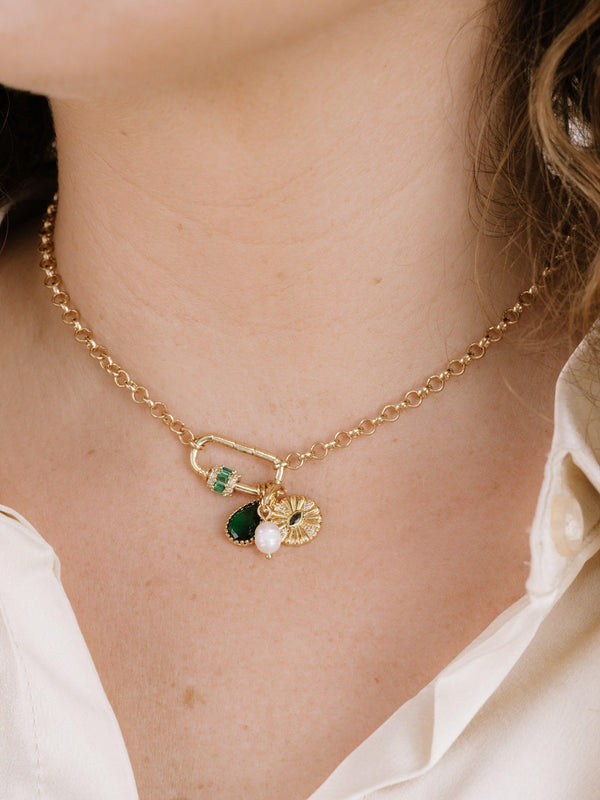 Green Queen Crystal Charm Necklace - Flying Tomato - Necklaces - Ettika
