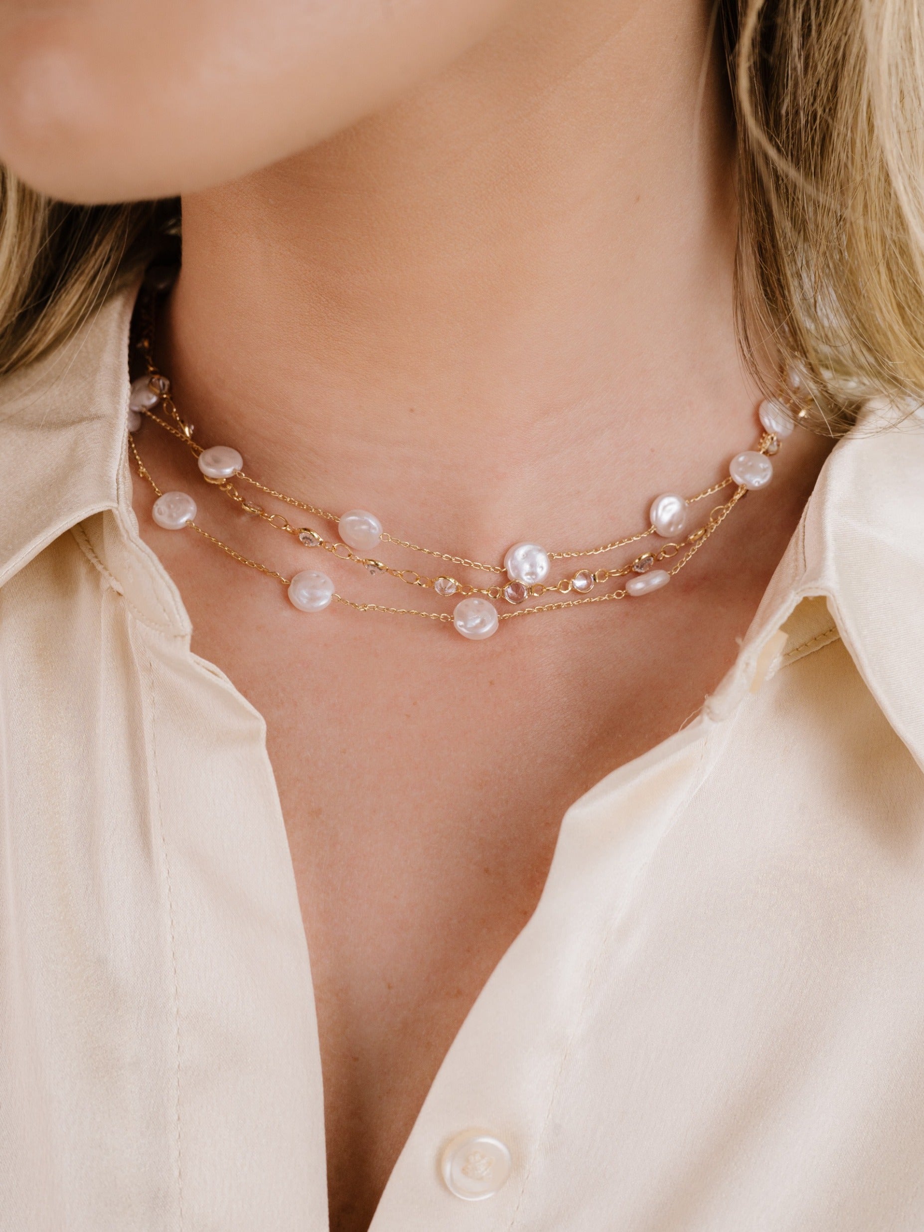 Dressed in Pearls Layered Necklace - Flying Tomato - Necklaces - Ettika