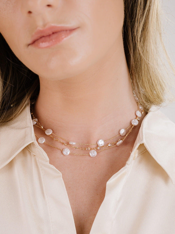Dressed in Pearls Layered Necklace - Flying Tomato - Necklaces - Ettika