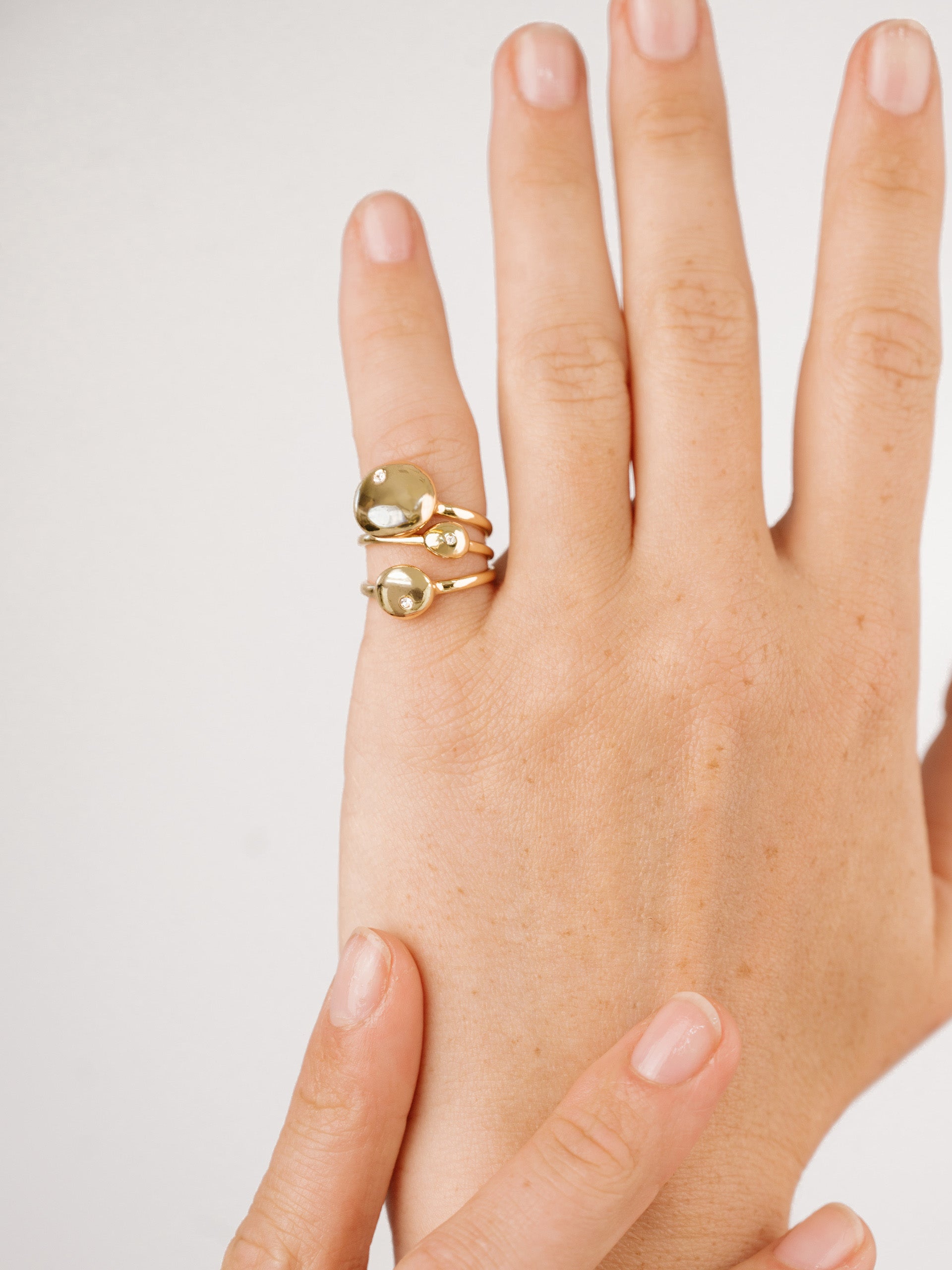 Polished Stacking Pebble Ring Set