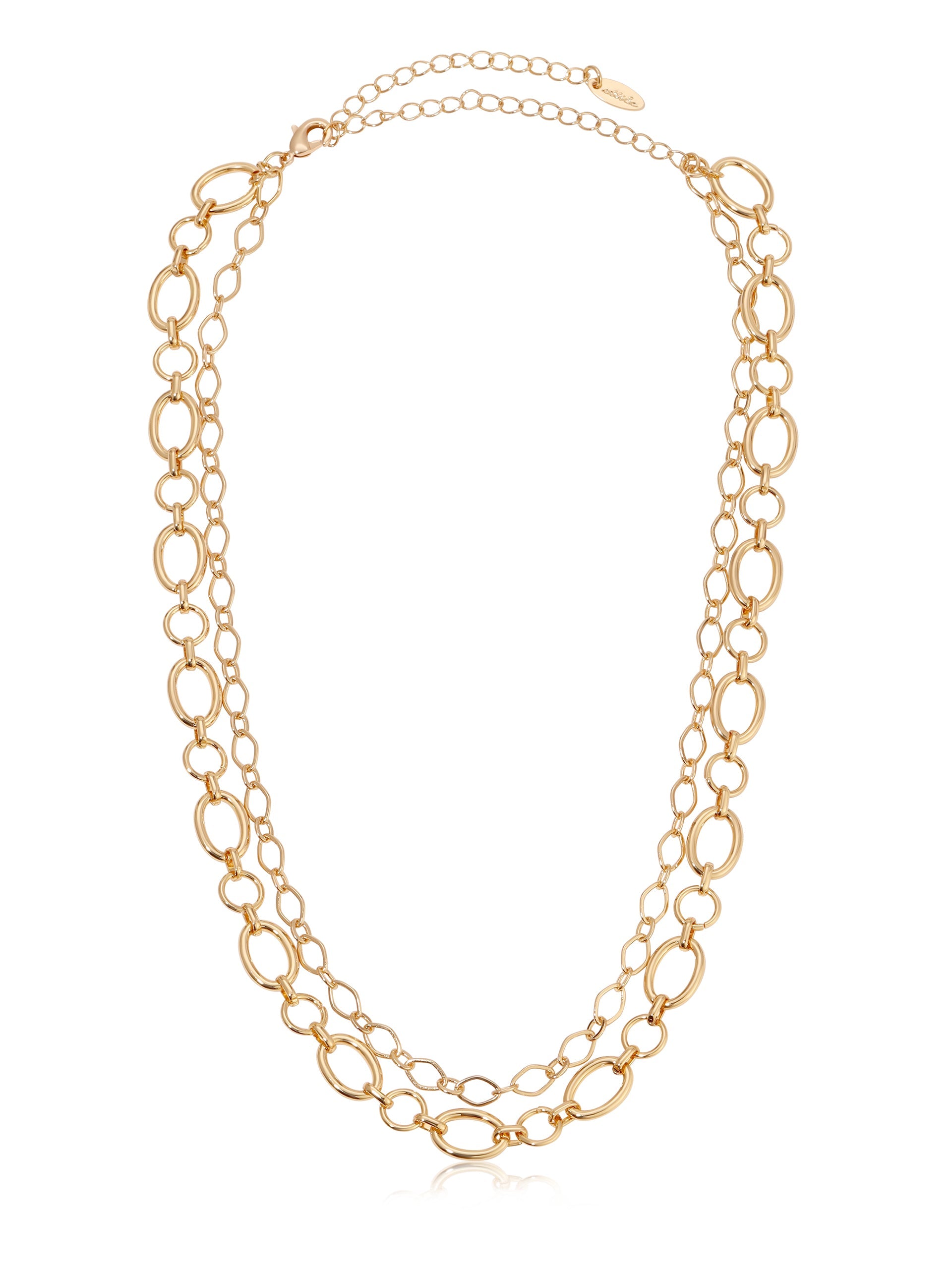 Large Links Double Chain Necklace