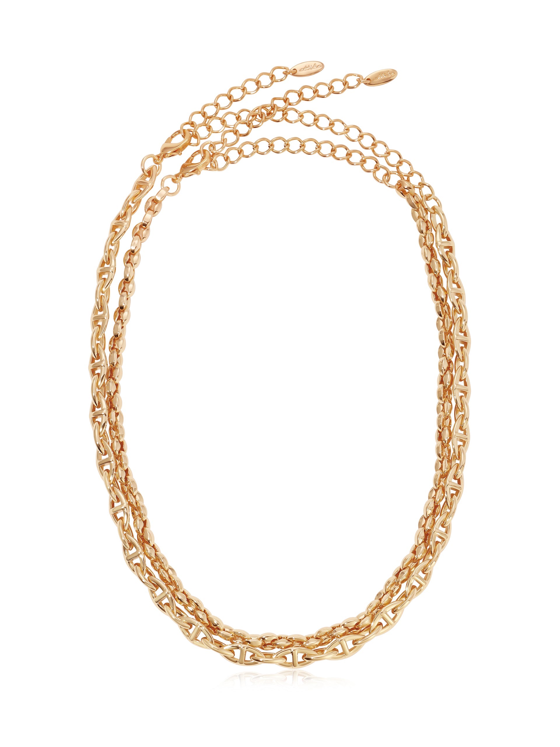 Golden Rays Linked Chain Necklace Set