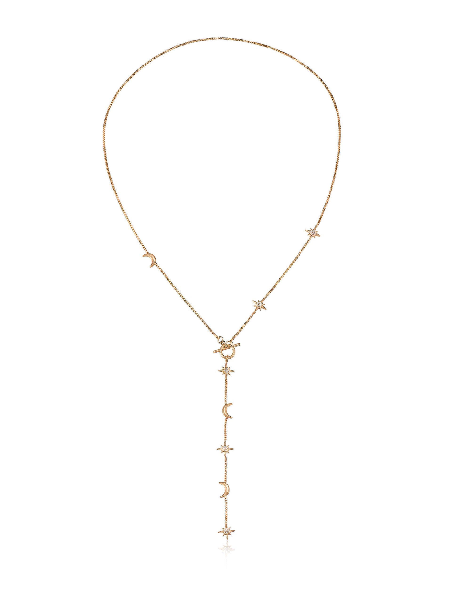 Delicate Celestial Lariat Necklace