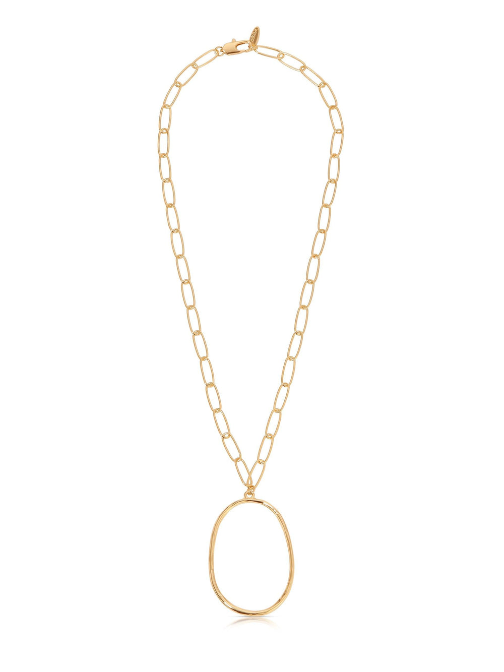 Large Oval Pendant Chain Link Necklace - Flying Tomato - Necklaces - Ettika
