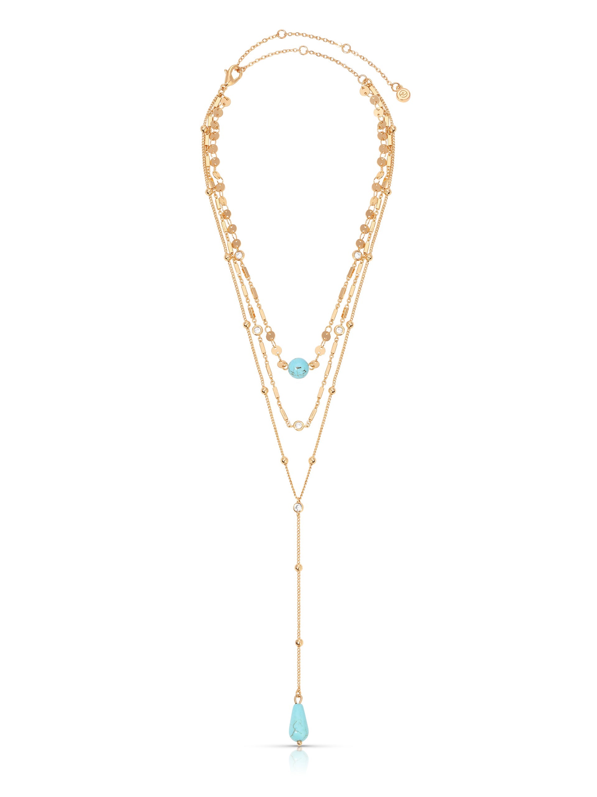 Forever Falling Turquoise Multi-Chain Lariat Choker