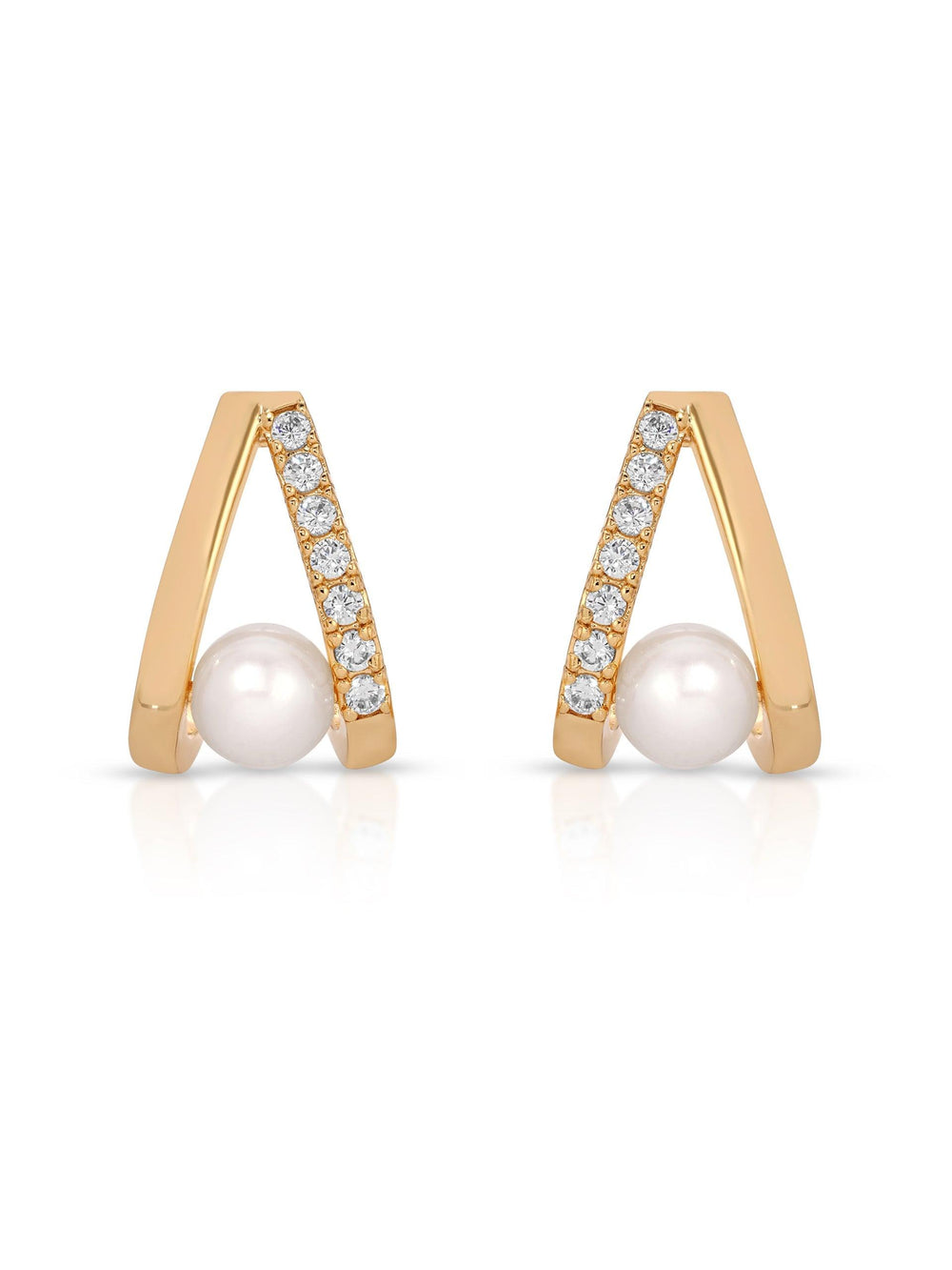 Pavé and Pearl Earrings - Flying Tomato - Earrings - Ettika