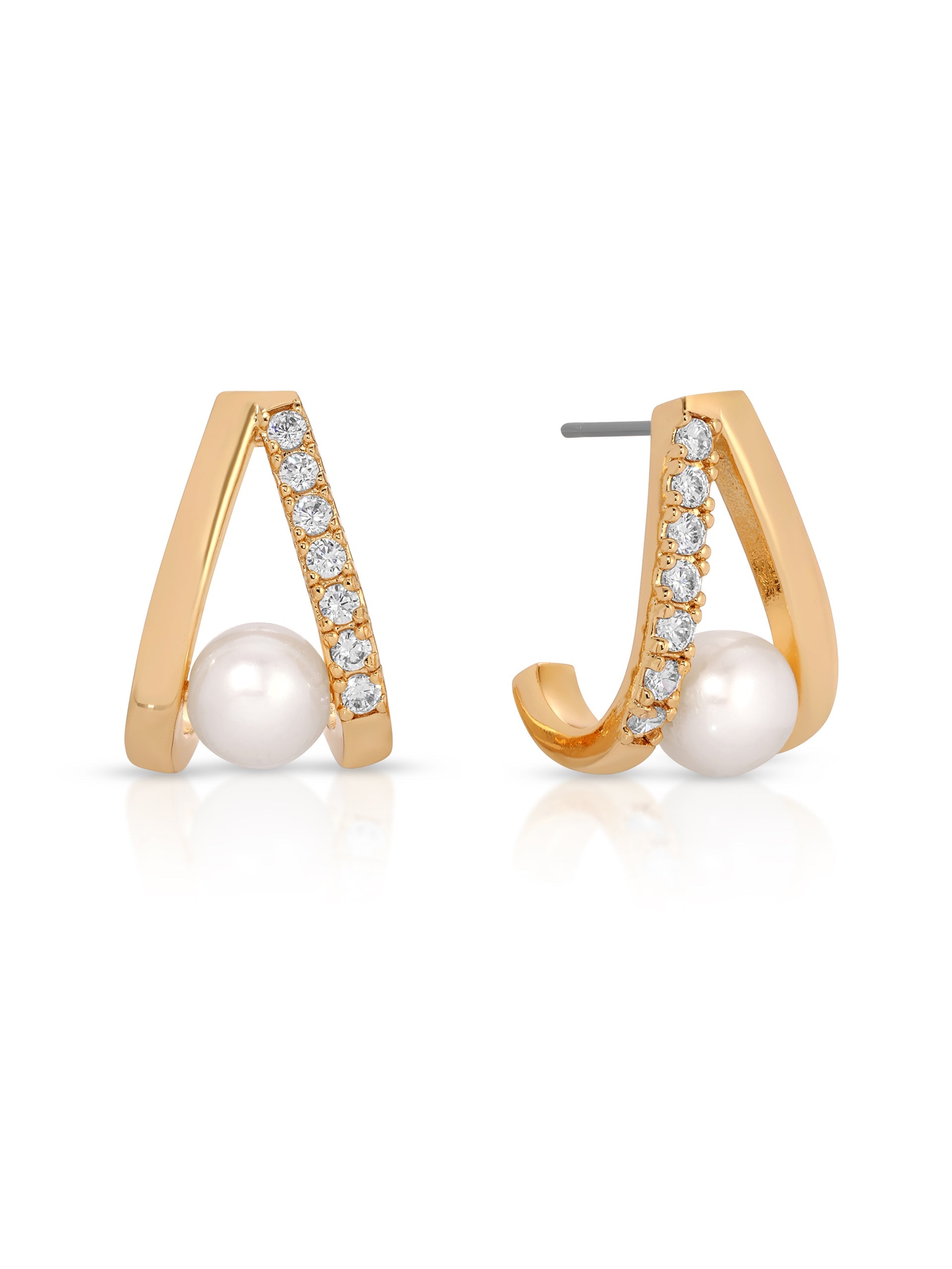 Pavé and Pearl Earrings - Flying Tomato - Earrings - Ettika