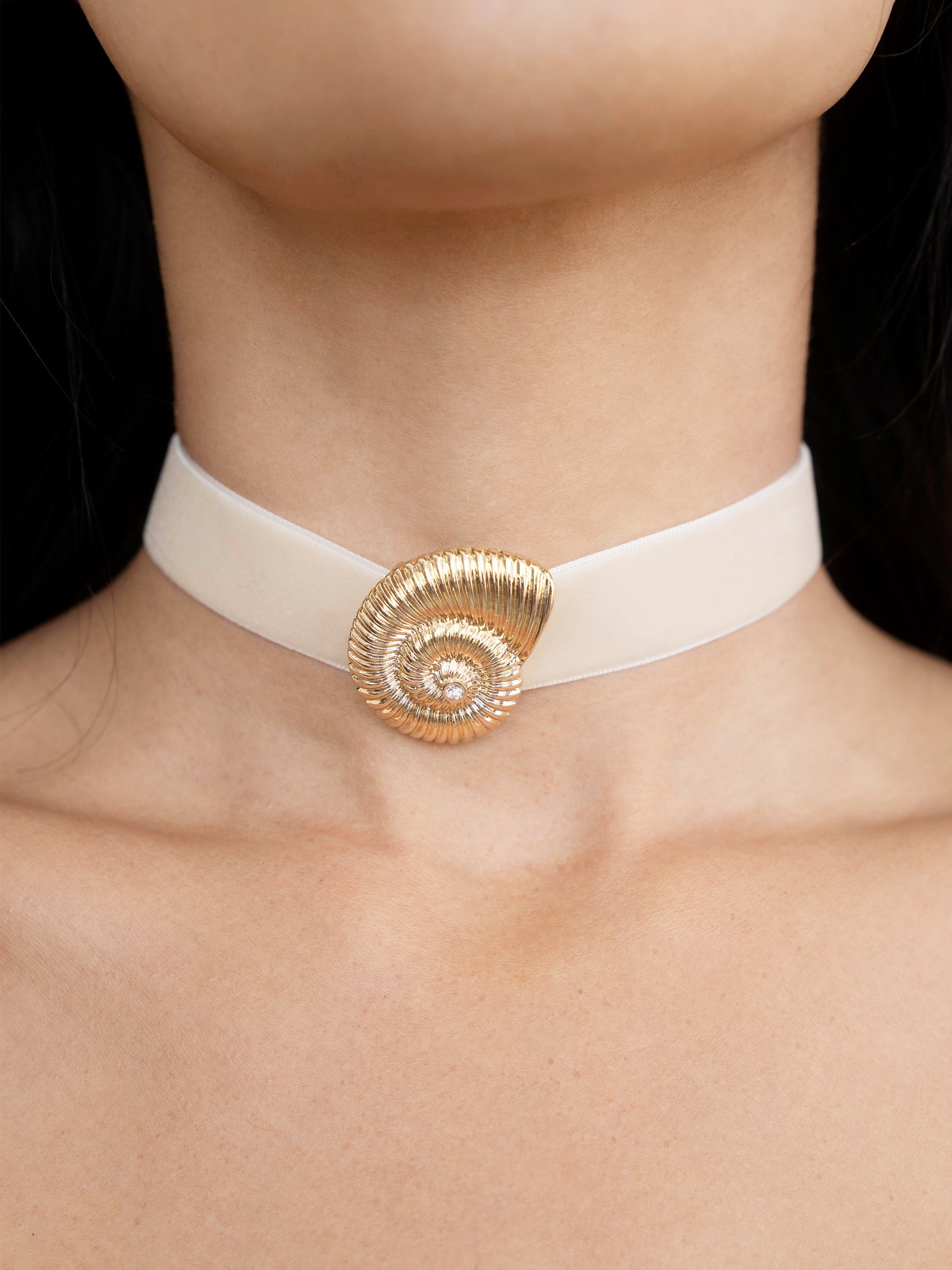 Nautilus Shell Velvet Choker