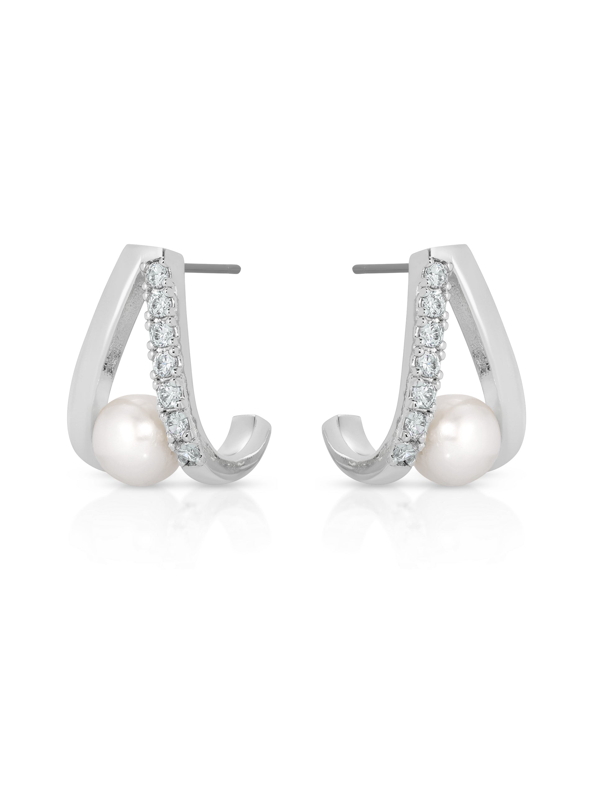 Pavé and Pearl Earrings