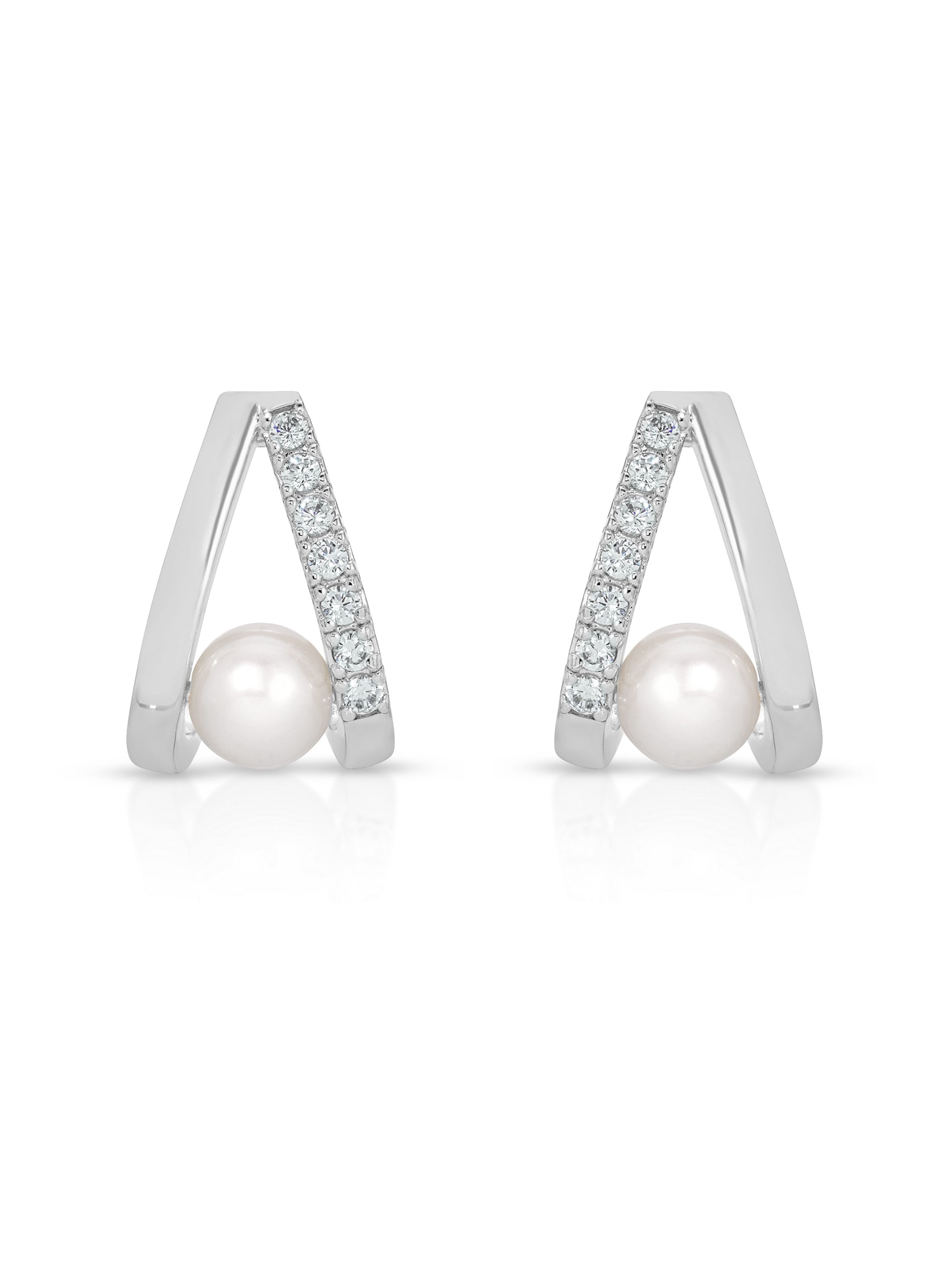 Pavé and Pearl Earrings