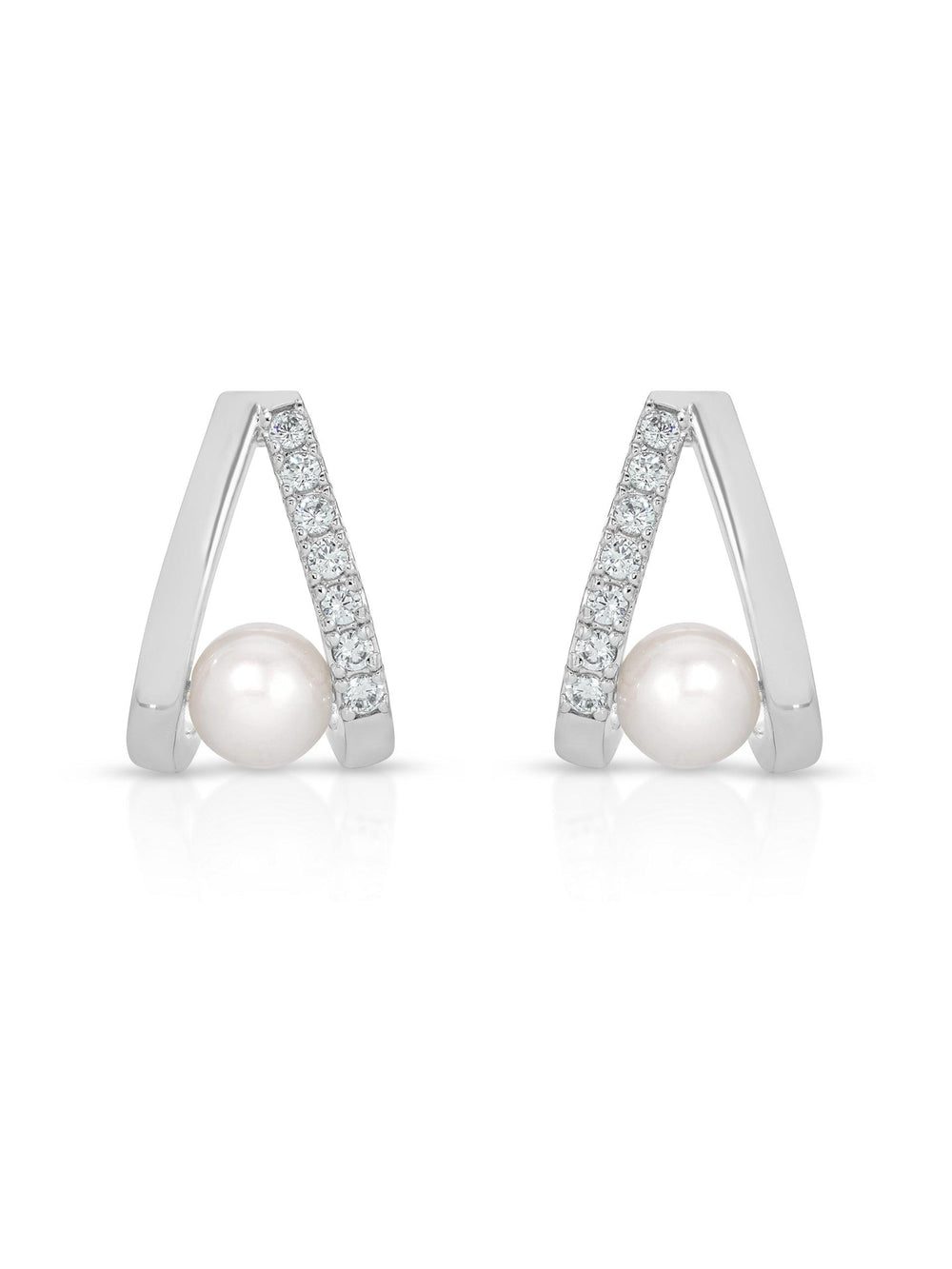 Pavé and Pearl Earrings - Flying Tomato - Earrings - Ettika