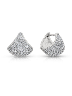 Pavé Encrusted Huggie Hoops - Flying Tomato - Earrings - Ettika