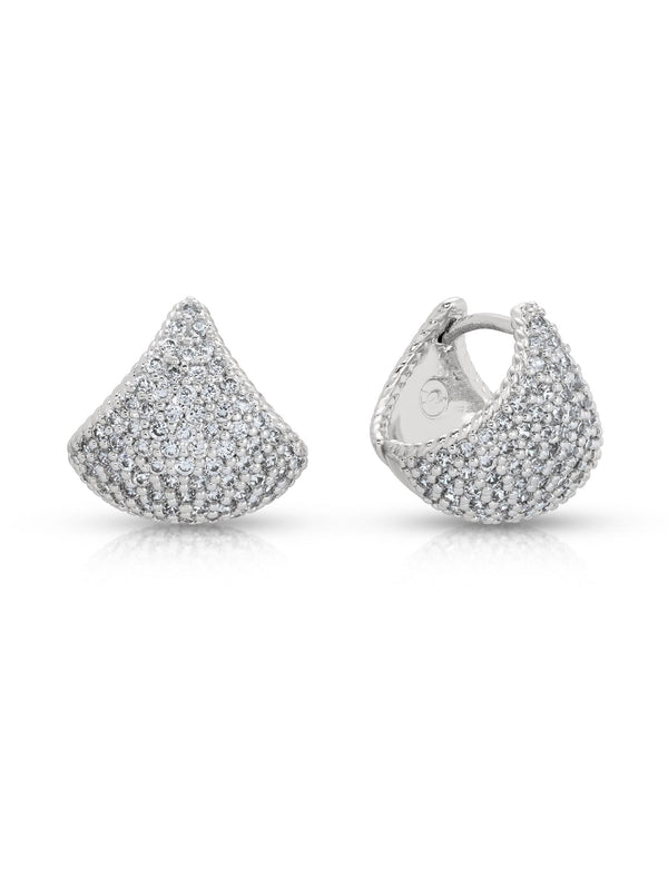 Pavé Encrusted Huggie Hoops - Flying Tomato - Earrings - Ettika