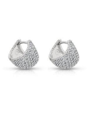 Pavé Encrusted Huggie Hoops - Flying Tomato - Earrings - Ettika