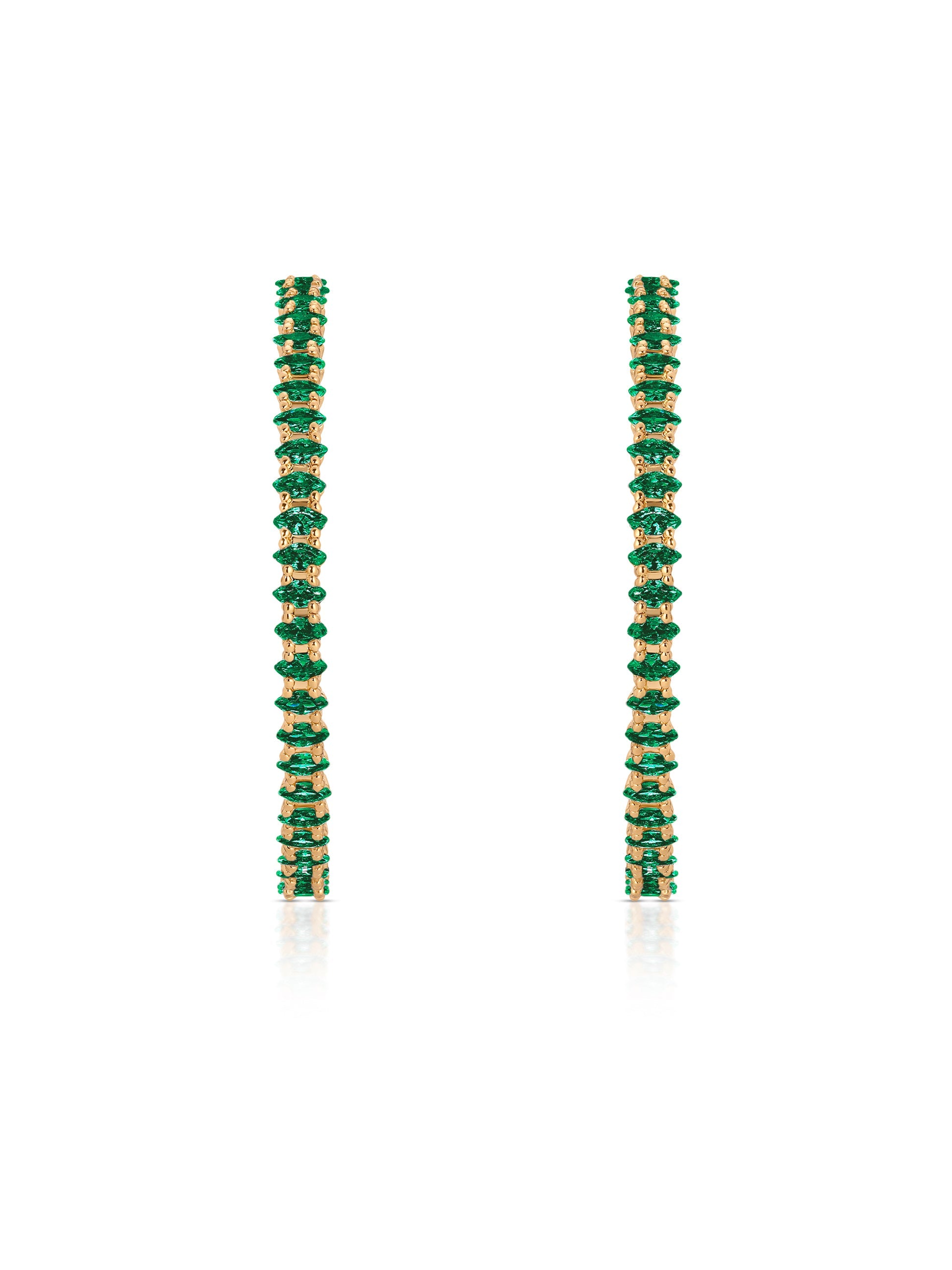 Emerald Marquise Hoops