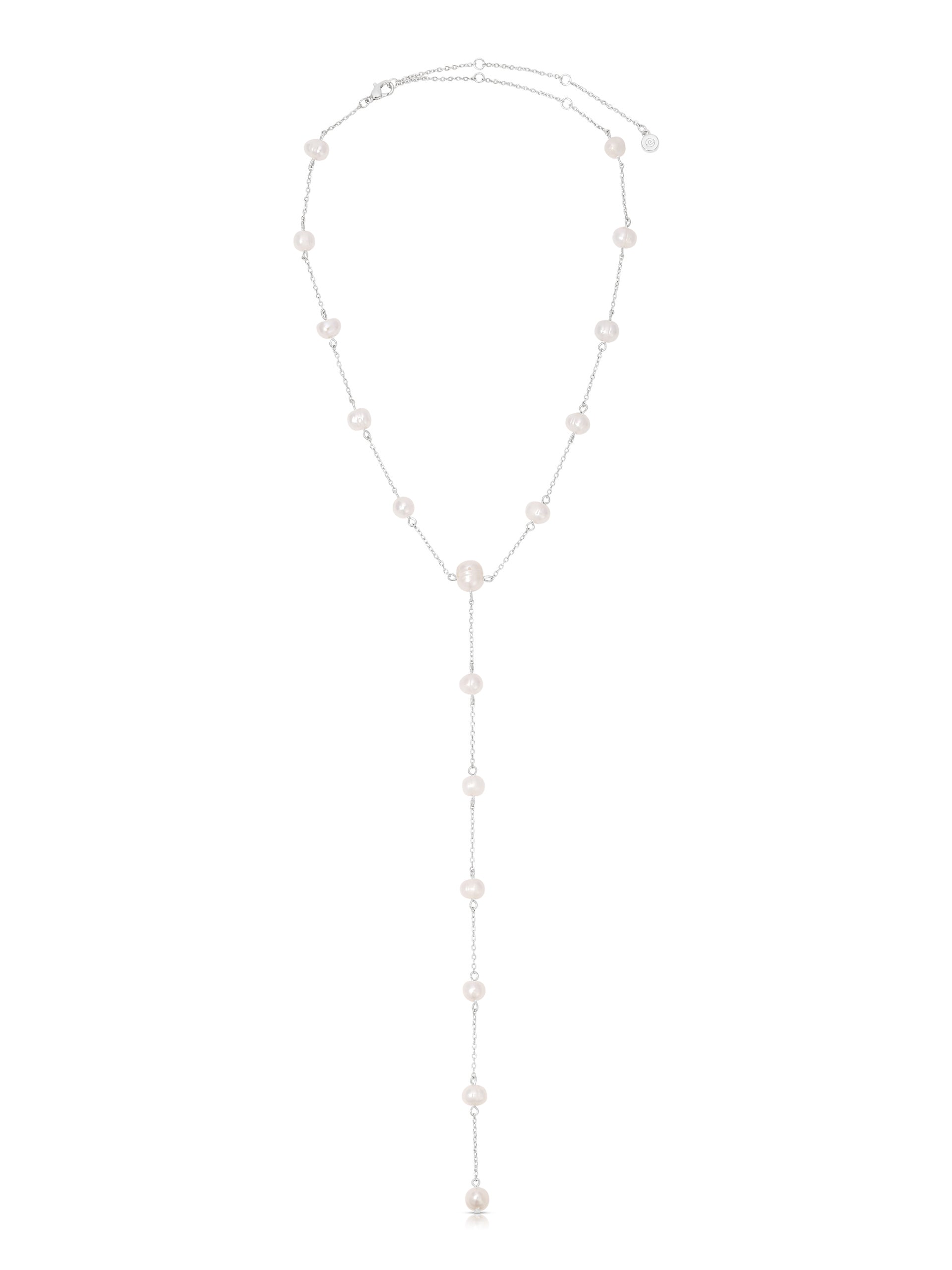 Dripping Pearl Lariat Necklace