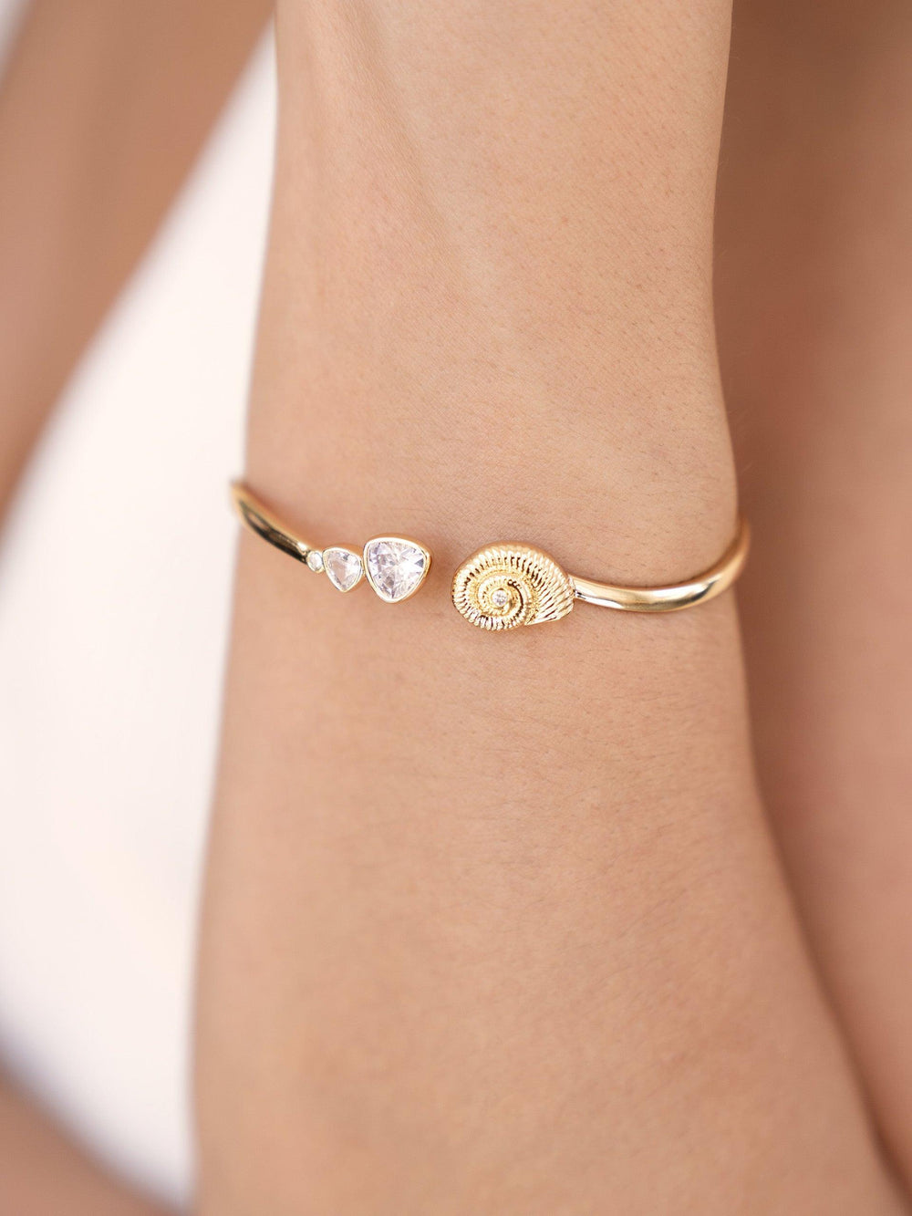 Golden Nautilus Shell Cuff Bracelet - Flying Tomato - Cuffs and Bangles - Ettika