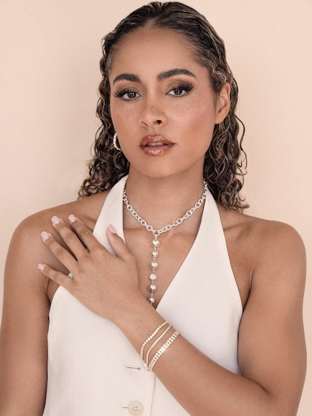 Adjustable Dainty Crystal Bracelet.