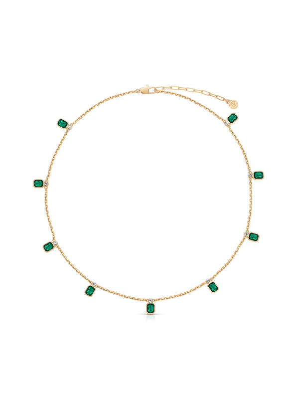 Emerald Deco Charm Necklace - Flying Tomato - Necklaces - Ettika