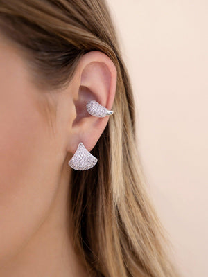 Pavé Encrusted Huggie Hoops - Flying Tomato - Earrings - Ettika