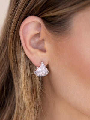 Pavé Encrusted Huggie Hoops - Flying Tomato - Earrings - Ettika