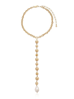 Deep Drop Pearl Lariat Necklace - Flying Tomato - Necklaces - Ettika