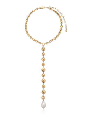 Deep Drop Pearl Lariat Necklace - Flying Tomato - Necklaces - Ettika