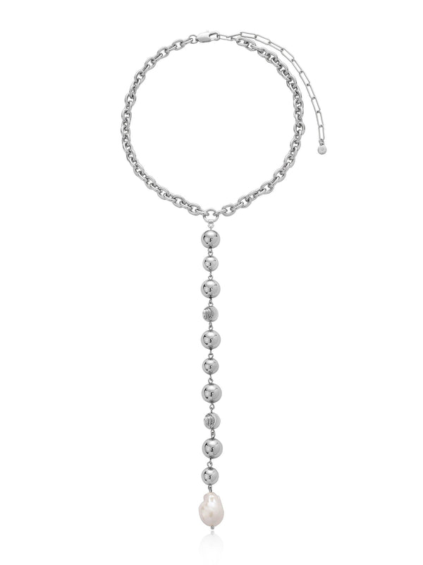 Deep Drop Pearl Lariat Necklace - Flying Tomato - Necklaces - Ettika