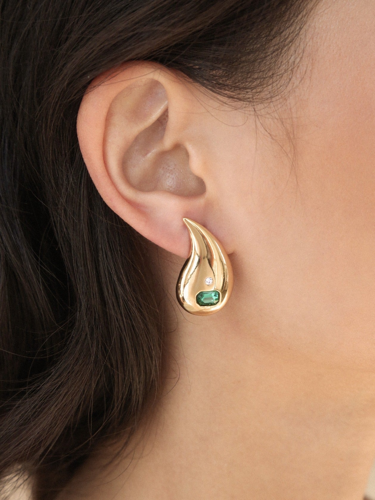 Emerald Droplet Earrings