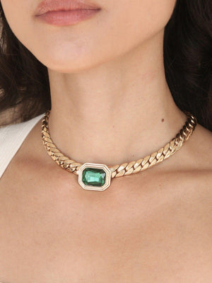Emerald Deco Necklace - Flying Tomato - Necklaces - Ettika