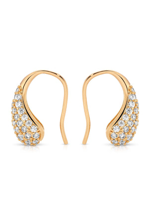 Hooked Pavé and Pearl Earrings - Flying Tomato - Earrings - Ettika