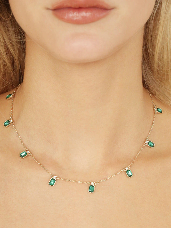 Emerald Deco Charm Necklace - Flying Tomato - Necklaces - Ettika