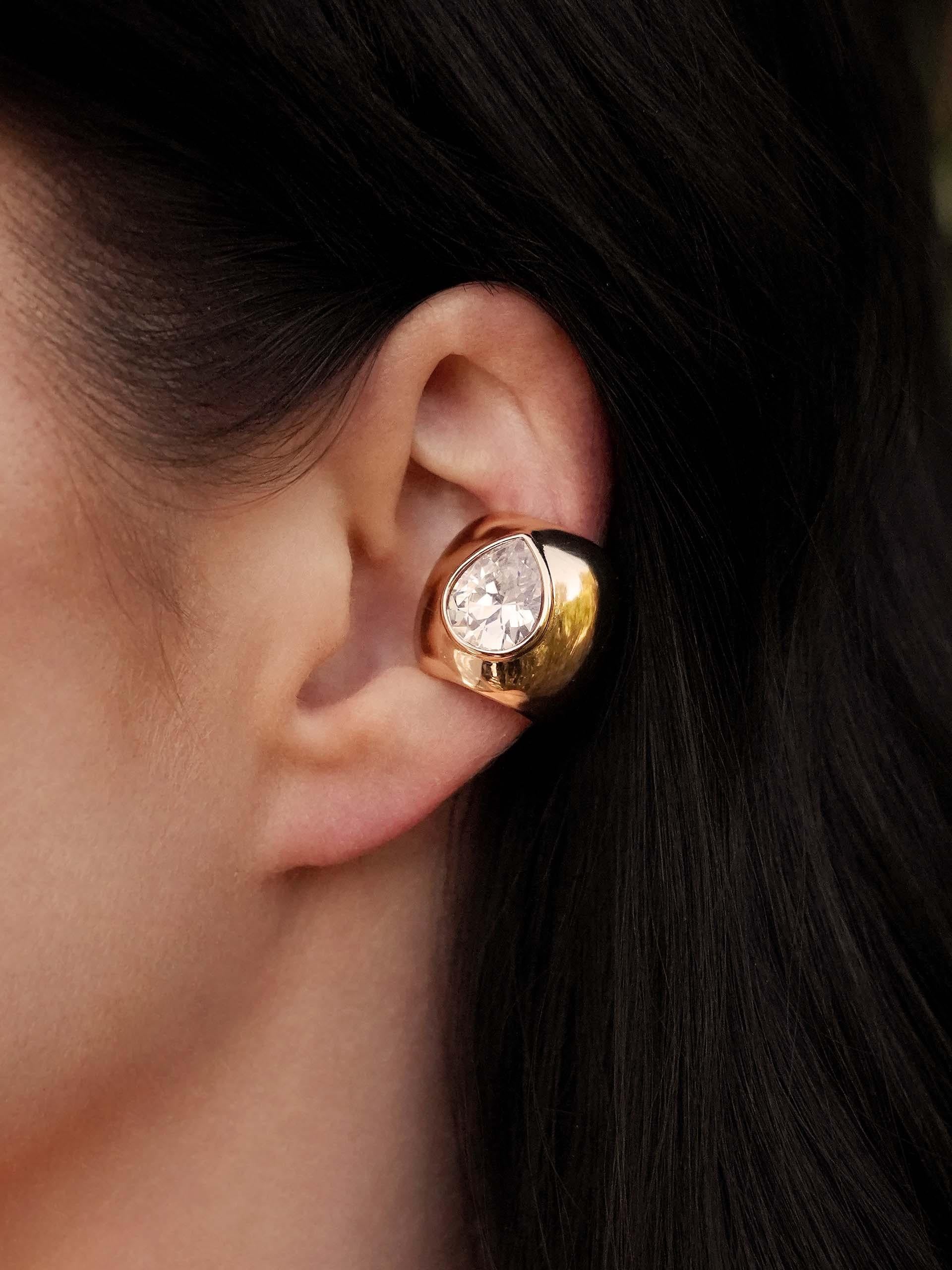 Bold Crystal Ear Cuff - Flying Tomato - Ear Cuffs - Ettika