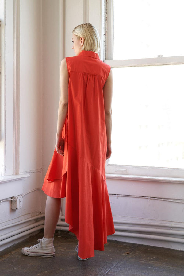 LOOKING MY WAY WOVEN MIDI DRESS.