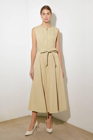 DELICATE DREAMS WOVEN MIDI DRESS.