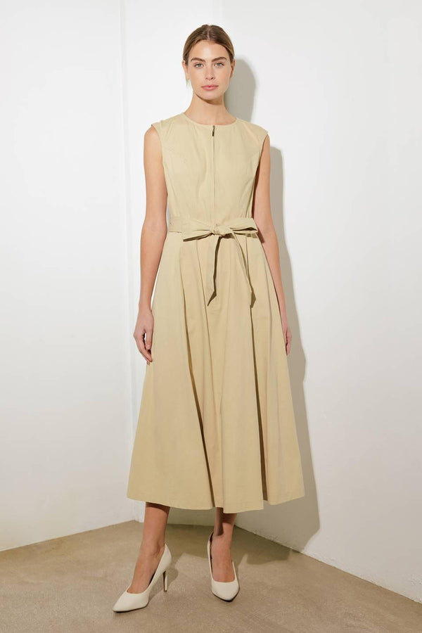 DELICATE DREAMS WOVEN MIDI DRESS.