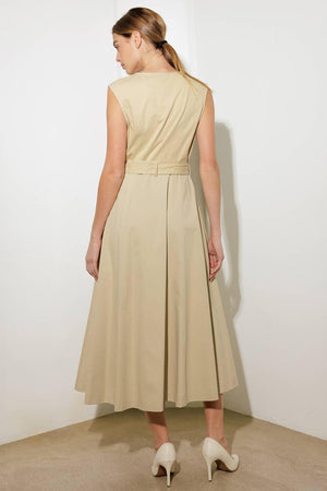 DELICATE DREAMS WOVEN MIDI DRESS.
