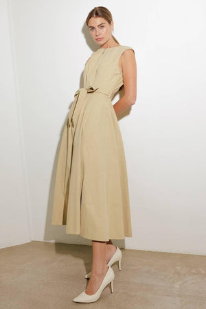DELICATE DREAMS WOVEN MIDI DRESS.