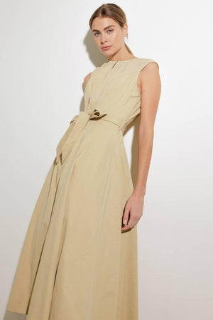 DELICATE DREAMS WOVEN MIDI DRESS.