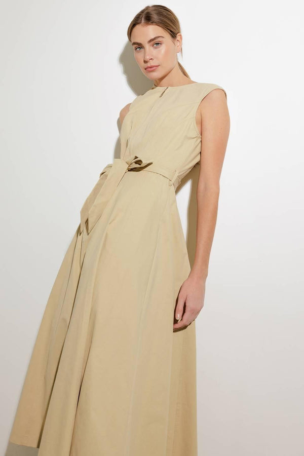 DELICATE DREAMS WOVEN MIDI DRESS.
