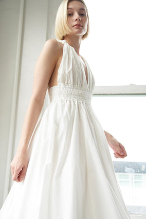 BIG CITY DREAMS WOVEN MIDI DRESS.