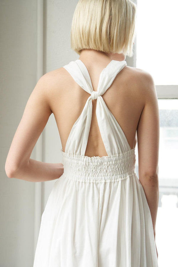 BIG CITY DREAMS WOVEN MIDI DRESS.
