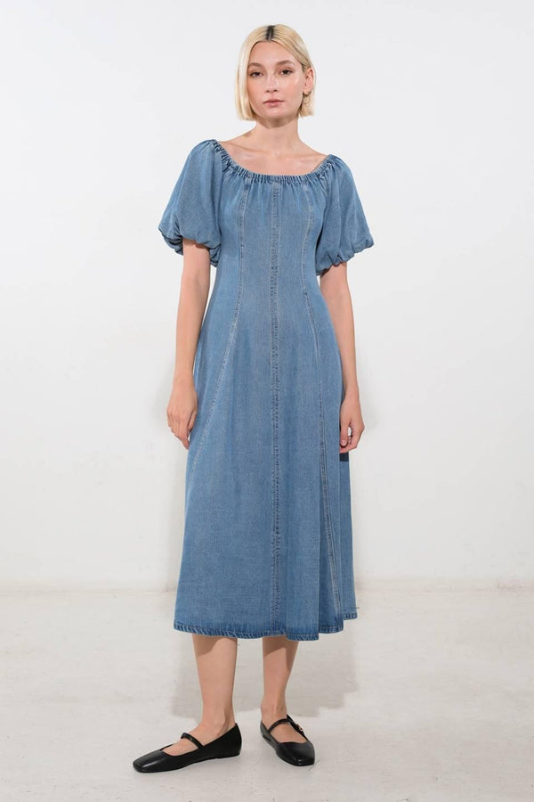 COASTAL CUTIE TENCEL MIDI DRESS.