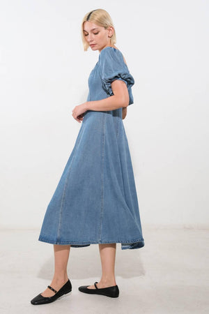 COASTAL CUTIE TENCEL MIDI DRESS.