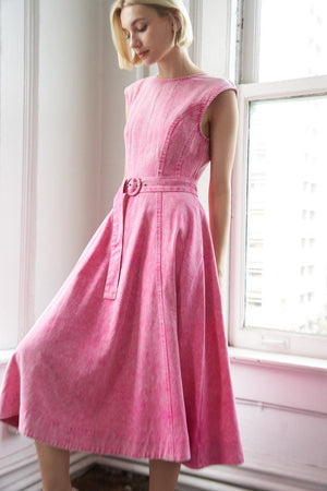 NEVER FORGET TWILL MIDI DRESS.