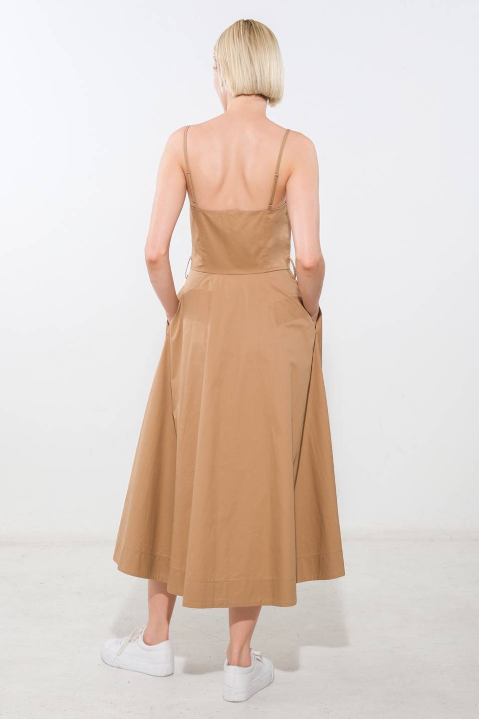 PROOF OF PERFECTION WOVEN MIDI DRESS